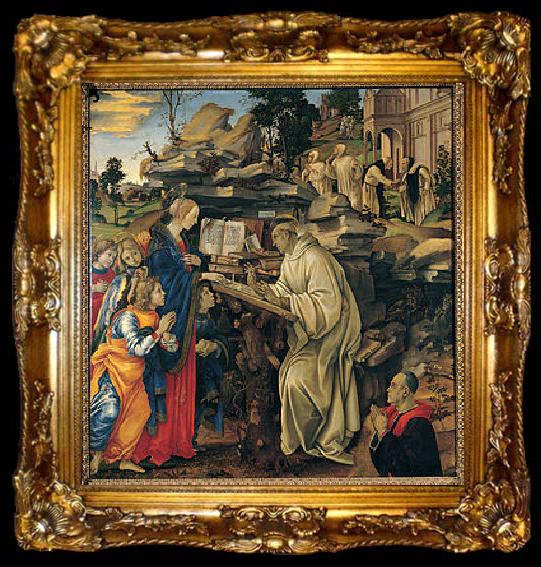 framed  Filippino Lippi Apparition of the Virgin to St Bernard, ta009-2
